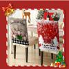 Cartoon Christmas Chair Cover Ball Polyester Fiber Xmas Dinner Chair Seat Cover Removable Soft Christmas Table Decor