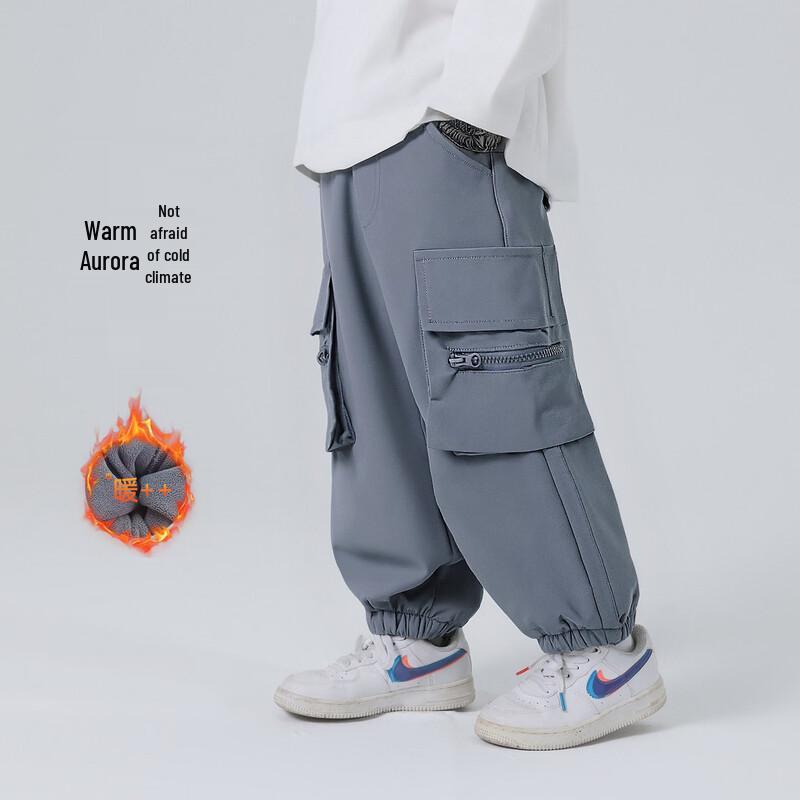 

Youyoutonghua Boys Autumn/Winter Fleece-lined Cargo Jogger Pants 110