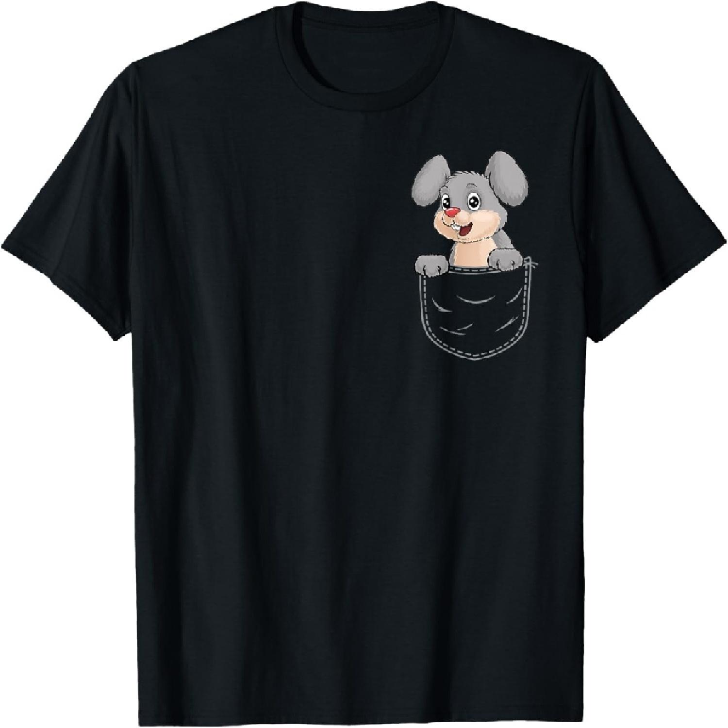 Rabbit in breast pocket rabbit bag funny T-Shirt XXXXXL разноцветный