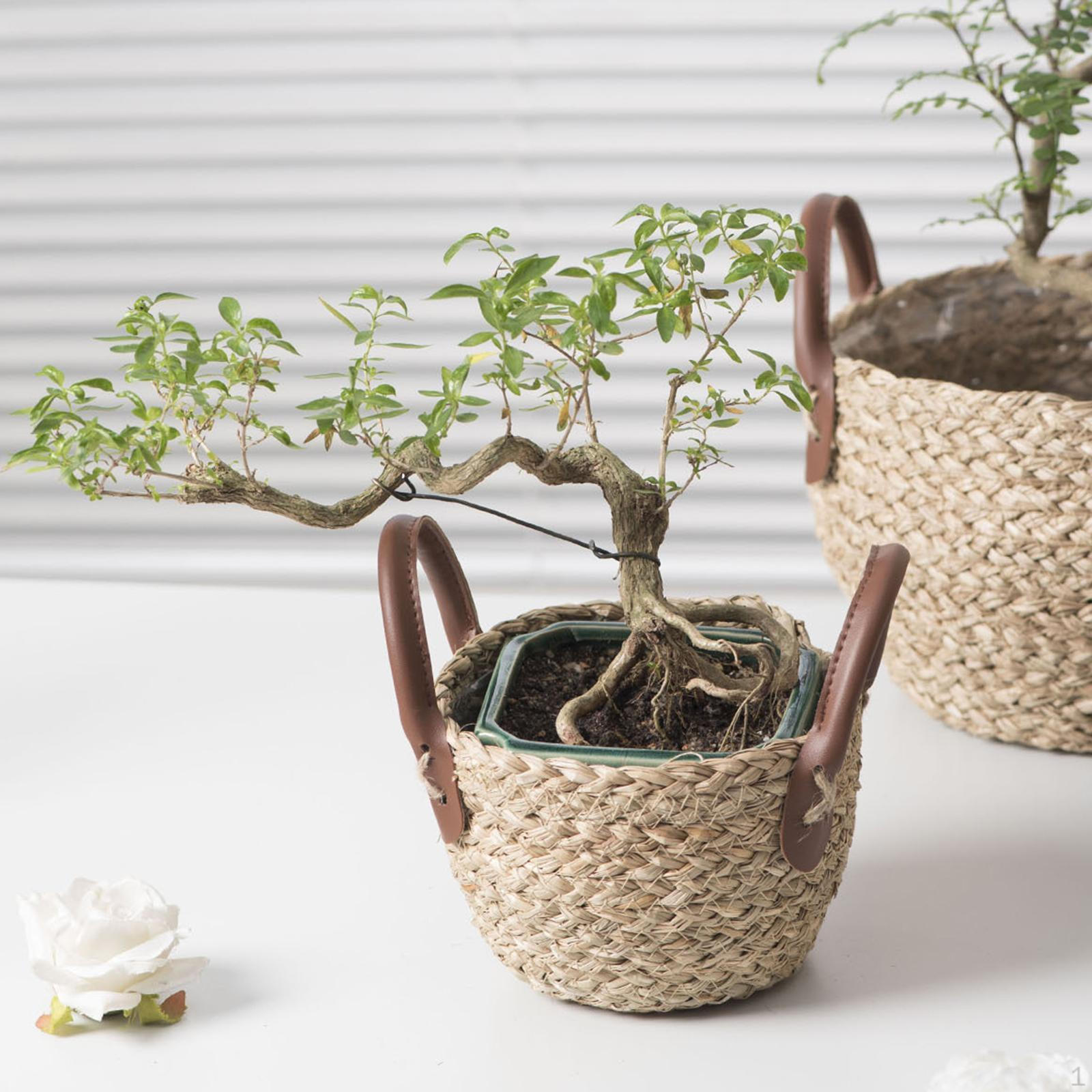 

Плетеная корзина для растений, органайзер для цветочного горшка, декоративная корзина для хранения, держатель для растений S