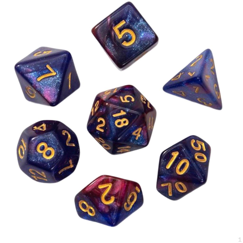 7 Count Polyhedral Dice Set for and Educational Use