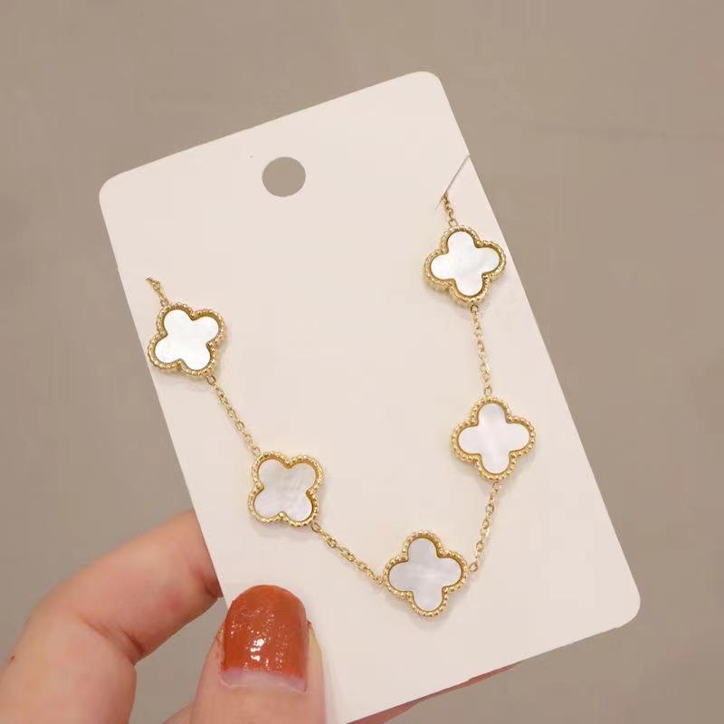 Oțel Titan Nu Se Decolorează Brățară Trifoi cu Patru Foi Brățară Cinci Flori Femei Ins202 Bijuterii Noi Net Red