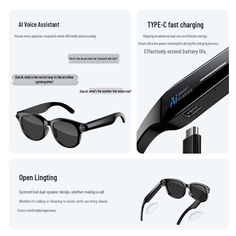 KI-Smartglasses M89: Black Tech, Übersetzung, Aufnahme, Fotografie, 800W HD-Pixel-Kamera, Multifunktional.