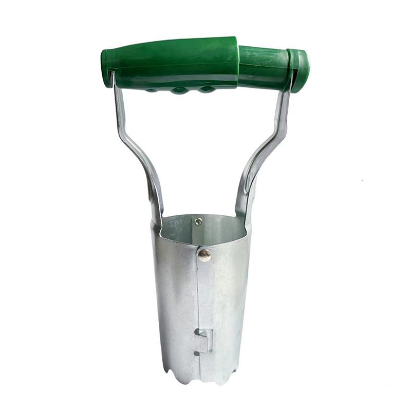 Professional Stainless Steel Seed Planter with Wooden Handle Multipurpose Hole Drilling Tool for Indoor Outdoor Garden Planting