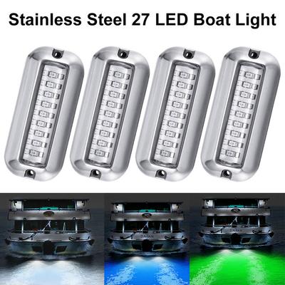27 LED Stainless Steel Marine Navigation Light 50W Underwater Pontoon For Boat IP68 Waterproof Yachting Ship Fishing Night Lamp