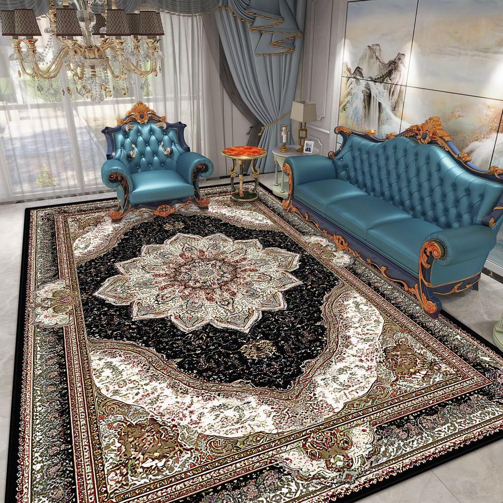 Perzische Stijl Groot Formaat Tapijt Woonkamer Zacht Antislip Slaapkamer Decoratie Kleed Gemakkelijk Schoonmaken Machinewasbaar Sofa Tafelmat