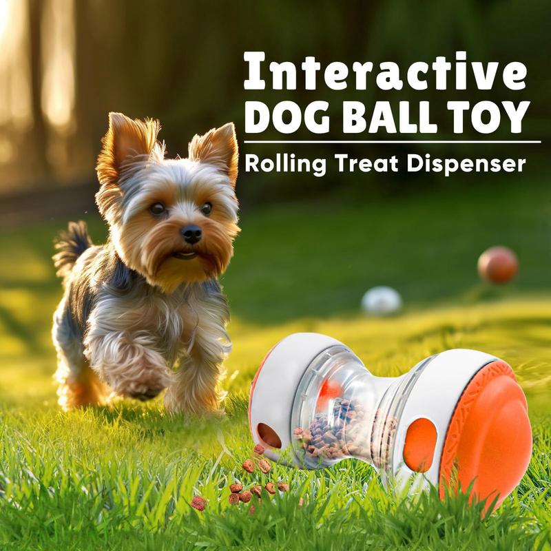 Interactive Dog Treat Dispenser Adjustable Rolling Treat Dispenser Puzzle Tough Slow Feeder Puppy Enrichment Training Toy For