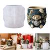 Flexible Silicone Bear Planter Mold Smooth Surfaces Easy Demolding For Resin Concrete Cement Crafts Decorative Container DIY Art Project