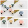 Flower Surface Ceramic Knob Single Hole Cabinet Knob Vintage Door Knob  Kitchen