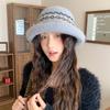 Warm Basin Hat  Sweet and Versatile Roll Brimmed Hat for Women Autumn and Winter Fashionable and Casual Face Showing Small Woolen Hat