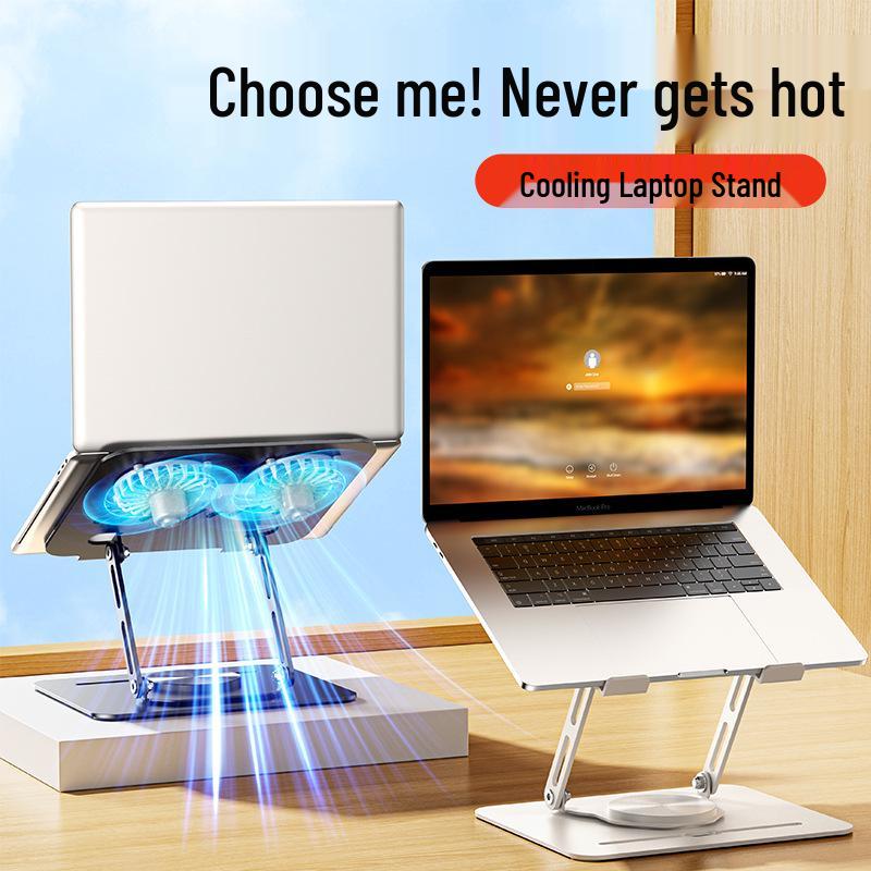 Portable Folding Laptop Stand with Cooling Fan and Storage