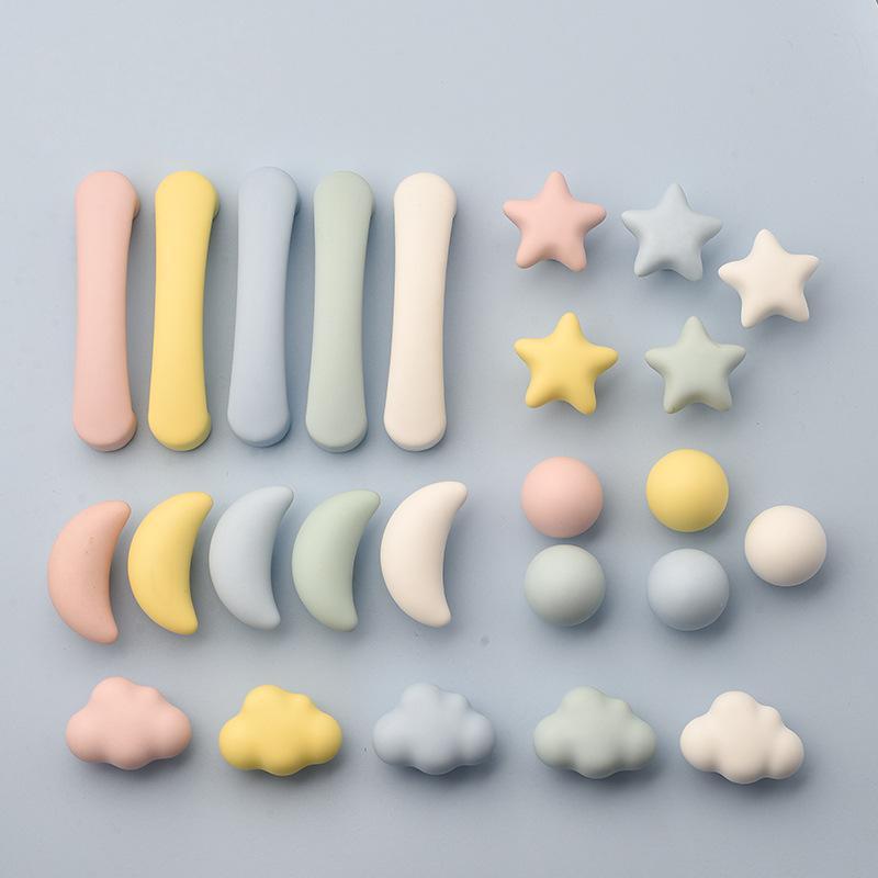 Maniglia per Armadio in Ceramica Carina a Forma di Stella Luna Nuvola Pomello Colorato per Cassetto per Armadio Mobile Decorazione