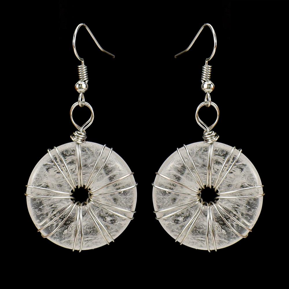 Handmade Amethyst Crystal Wire Wrapped Earrings - E52