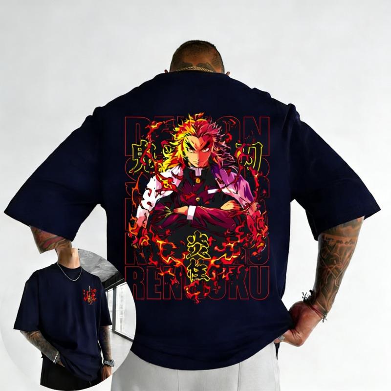 Demon Slayer Anime Purgatory Apricot Shoulang SpringSummer New Mens Casual Fashion Hip Hop Y2K Unisex Tshirt