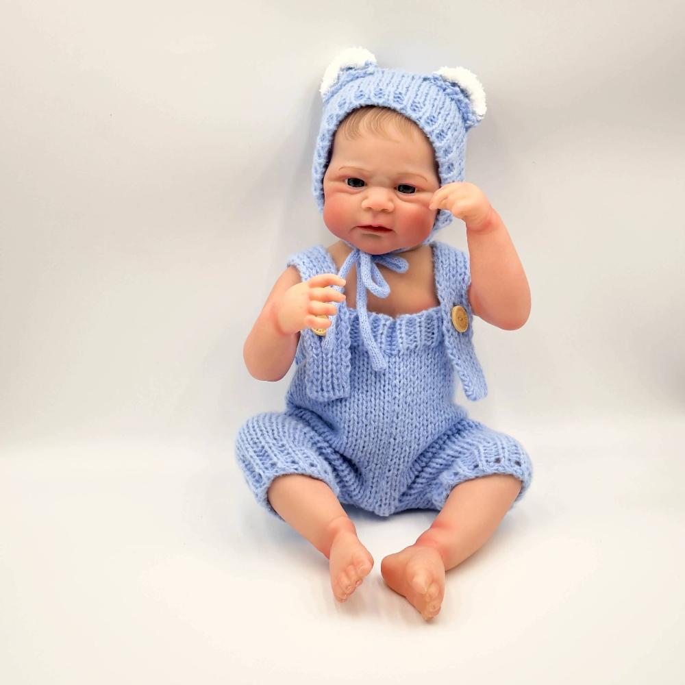 Washable 48cm Full Silicone Body Reborn Babies Doll ELIJAH Cute Alive Newborn Doll for Girl and Boy Lifelike Painted Hair Bebe Reborn Toddler Toy Doll