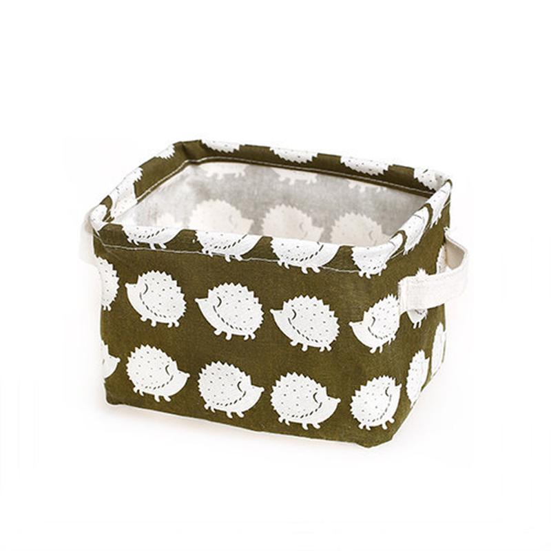 Fabric Cotton Linen Storage Small Square Box Desktop Debris Storage Basket Storage and Sorting Portable Storage Basket Storage Basket