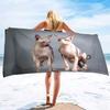 Adult Oversized Beach Towel Sphynx Cat Sand Proof Microfiber Woman Beach Towel Quick Dry Lightweight Travel Towel for Pet Lovers