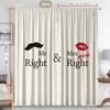 2PC Home Decoration Curtains With Symmetrical Couple Pattern Background And Rod Pocket Curtains, Suitable For Kitchens, Cafes