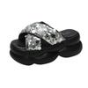 8CM Bling Woman Platform Sandals Ladies Elegant Beach Women's Shoes Flats Summer Sandals Women Designer Shoes Girls Slippers