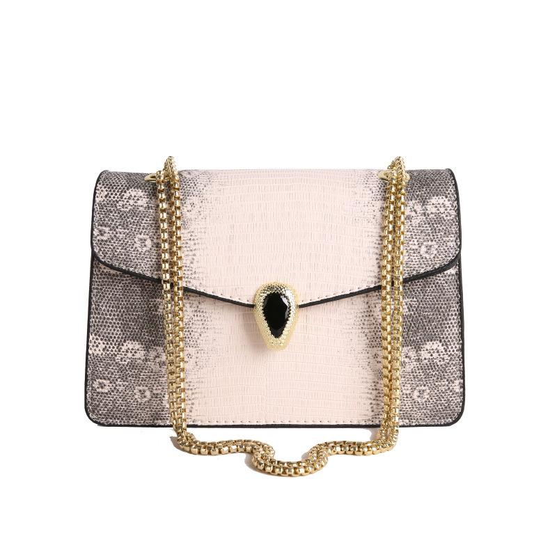 New Fashionable High-end Snake Pattern Chain Bag Single Shoulder Crossbody Trendy Women's Bag