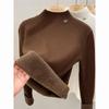 Versatile Half Turtleneck Bottoming Women's New Autumn and Winter Inner Sweater All-in-one Velvet Top