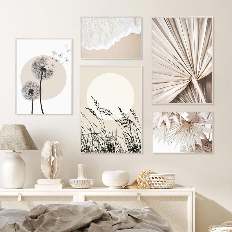 Dandelion Reed Flower Plants Leaves Canvas Wall Art Painting Abstract Nordic Posters And Prints Wall Pictures For Living Room
