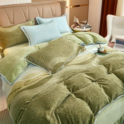 Milk Velvet 4 ცალი ზამთრის შესქელებული სითბოს კომპლექტი, მანქანით გასარეცხი საერთო საცხოვრებლის საყოფაცხოვრებო საწოლის მრავალ ცალი კომპლექტი