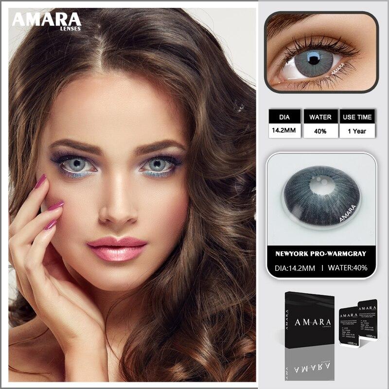 AMARA LENSES 1 Paar kosmetische Kontaktlinsen der New York PRO-Serie, farbige Linsen für Augenkontaktlinsen