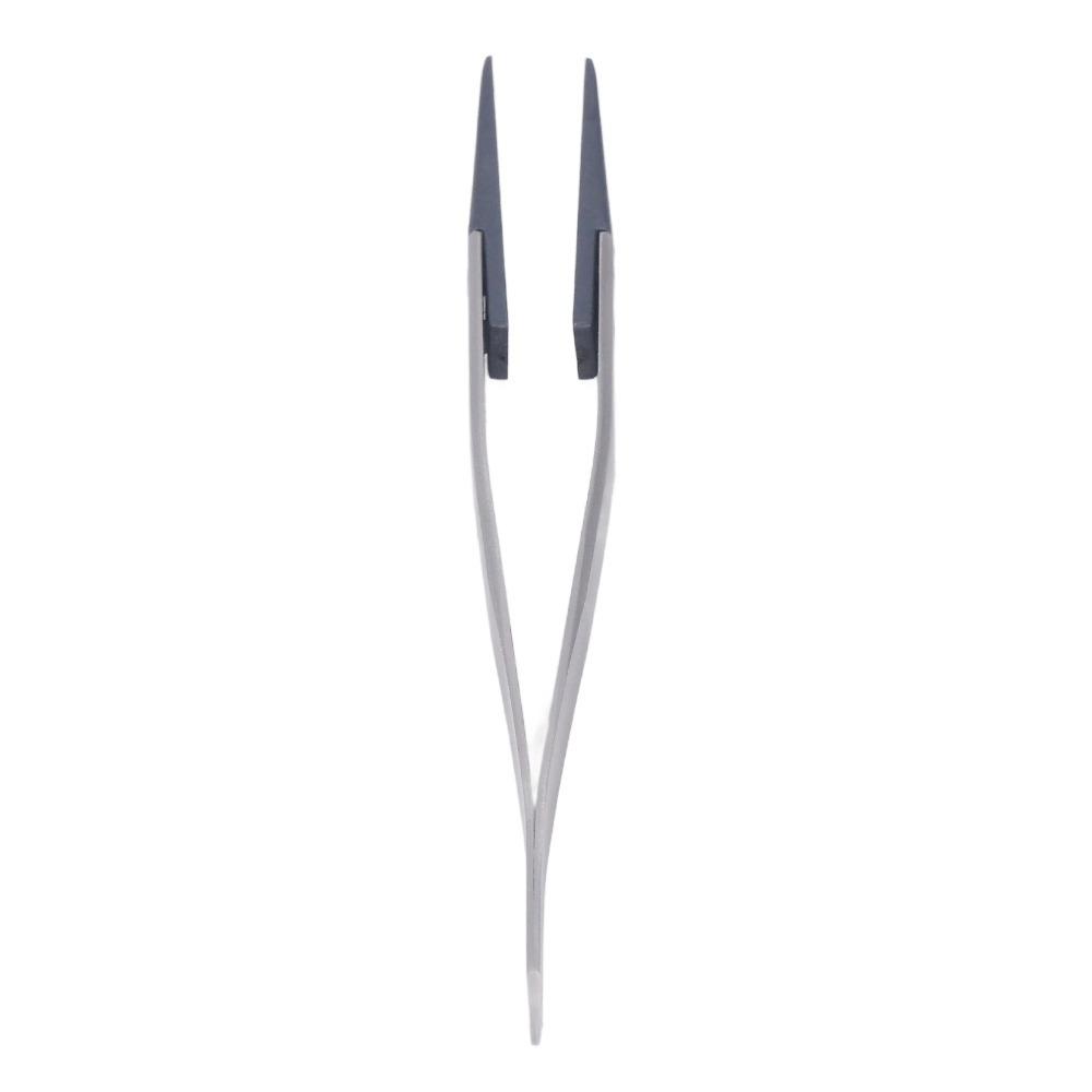 Stainless Steel ESD-Safe Tweezers Plastic Head Straight Anti-Static Tweezers Pointed Tip Fine Pointed Engineer Tweezers