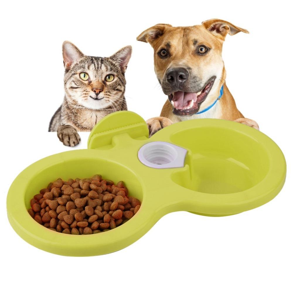 Hanging Type Cage Dog Bowl Double Compartment Pet Feeder Anti-spill Double Bowl Cage Use