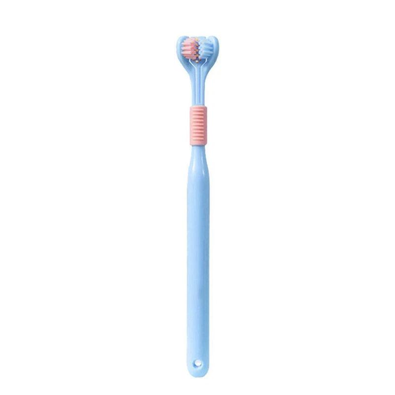 3 Sided Toothbrush Adult Three Headed U-shaped Macaroon Color Toothbrush GZW
