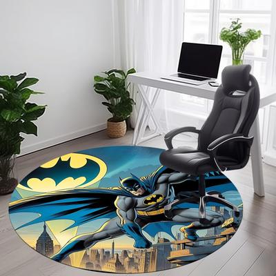 1pz Tappeto Rotondo Ufficio Batman, Sotto Sedie da Ufficio Camera da Letto Soggiorno Arredamento Casa, Decorazione Stanza, Disponibile in Varie Misure