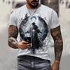 T-shirt Stampa Digitale 3D Top Manica Corta da Ragazzo e Uomo Versatile Traspirante