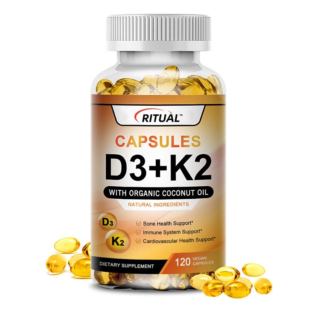 Vitamins D3 and K2 can help strengthen the immune system for bones and muscles. This vegetarian product comes in 60/120 capsules.