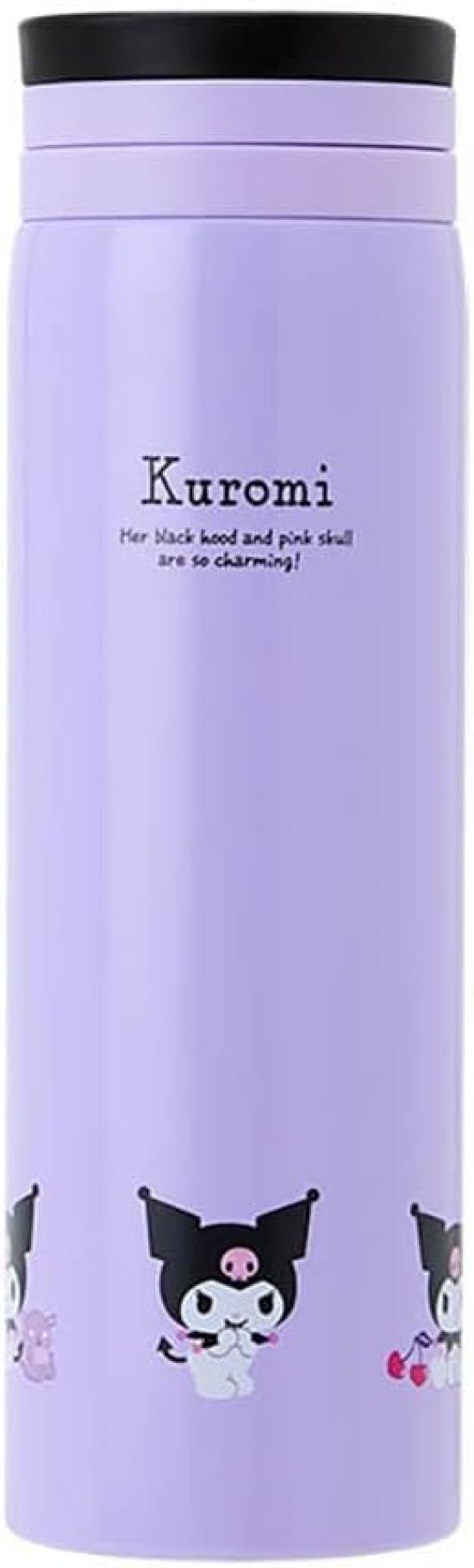 

Sanrio Kuromi Water Bottle, Direct Drinking, Sports Bottle, Stainless Steel, 460ml, Insulated, for Hot and Cold Drinks (Includes Water Bottle and