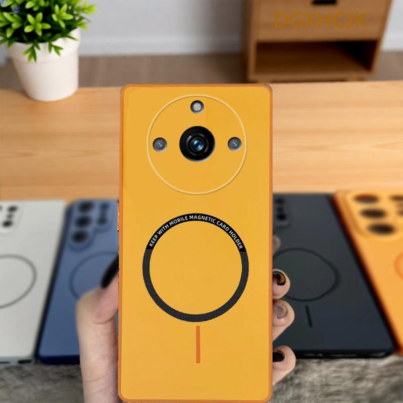 

For Realme 11 Pro Case Realme 11 Pro + Phone Case Realme Narzo 60 Pro Cover Shookproof Color magnetic hard Silicone back cover realme 11 Pro+