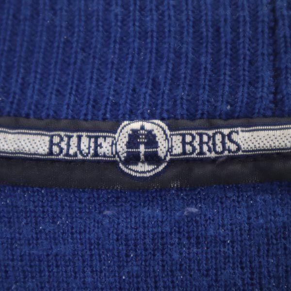 BLUE BROS 80s 90s Made in Italy Old Overall handle Long sleeve knit cardigan Men's Used