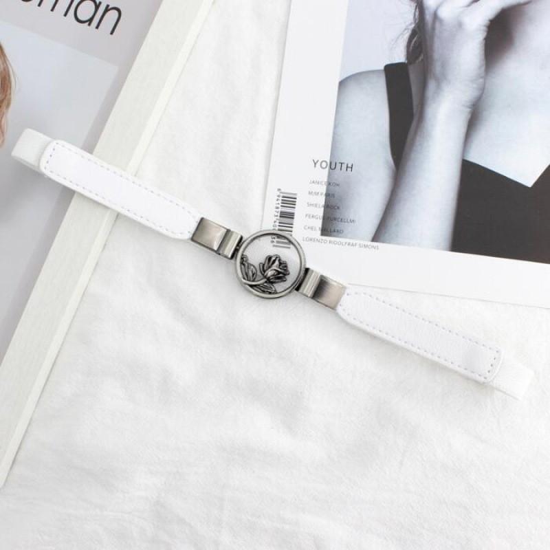 Womens Stylish Pu Elastic Waist Belt Versatile For Dresses And Skirts In Black Minimalist