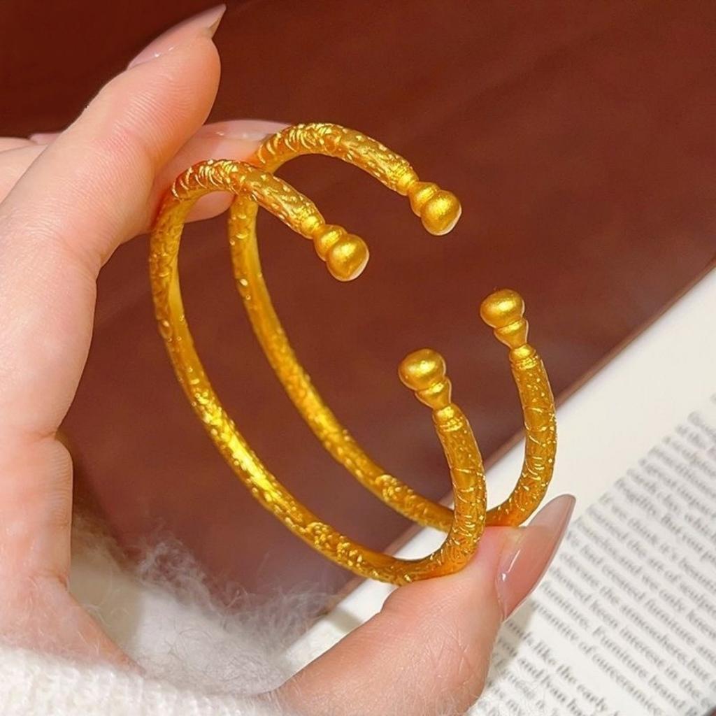Hammer Pattern Gourd Open Bracelet for Women Fulu Bracelet Niche Light Luxury High-end Accessories