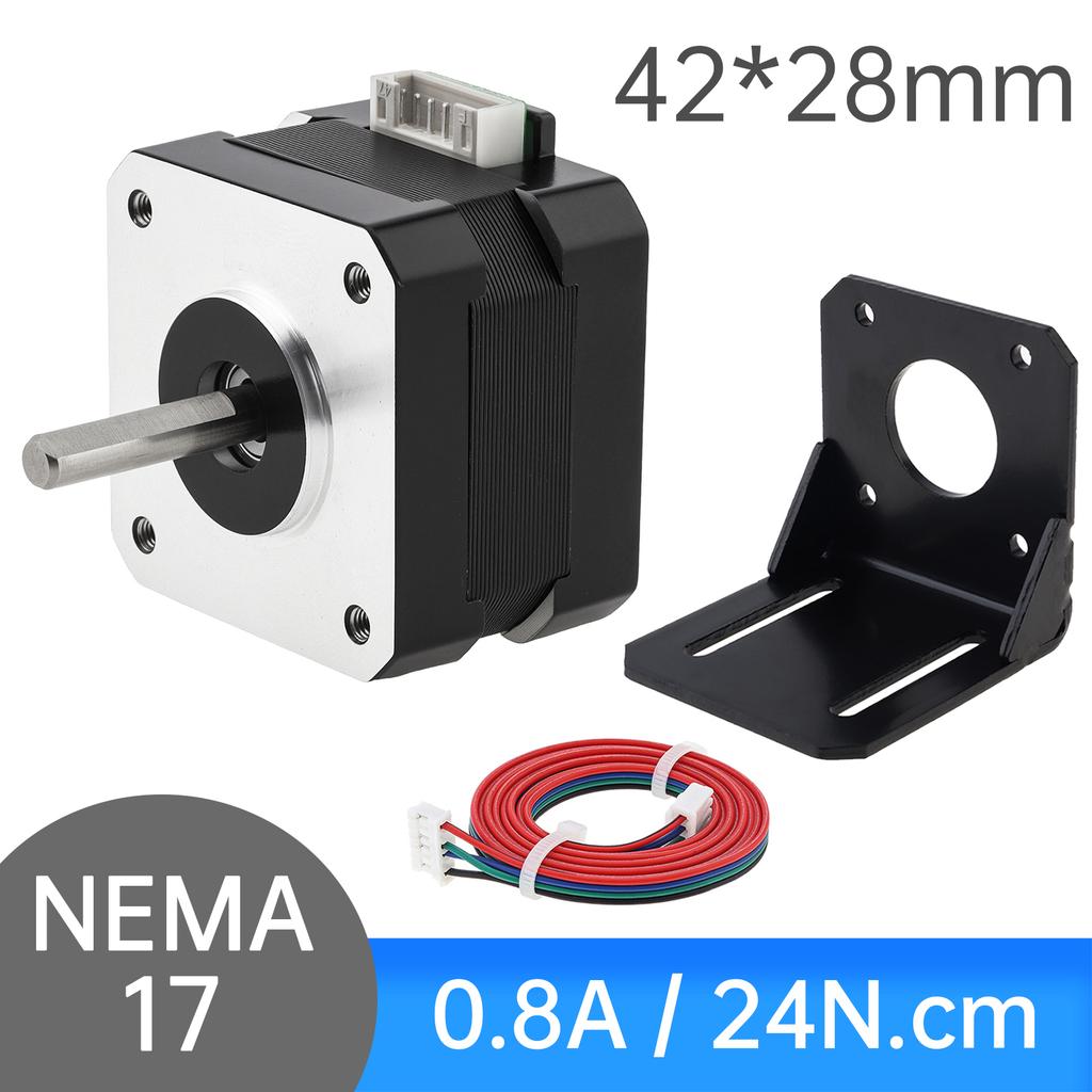 Nema 17 Schrittmotor 60mm 2A 85Ncm Drehmoment 1,8 Grad 4-Draht Bipolar Schwerlast CNC 3D-Drucker Upgrade Inklusive Kabel Halterung