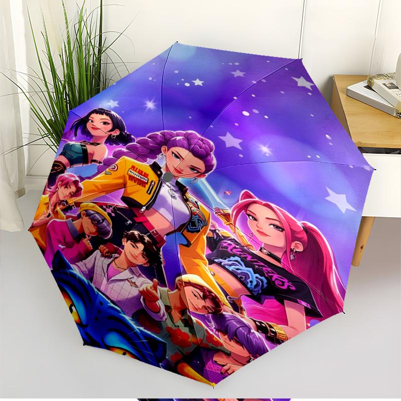 Parapluie à Ouverture/Fermeture Automatique Imprimé Chanteur, Parapluie Pliable Portable, pour les Trajets Extérieurs, les Voyages de Camping, Cadeau d'Anniversaire Idéal