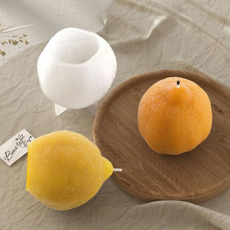 Easy Demold Lemon Candle Silicone Moulds Fruits Shape Resin Mold Orange Gypsum Making Tools Artist Home Decor DIY Birthday Gifts
