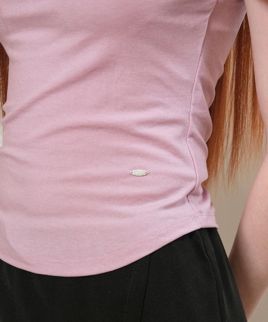 GENERALIDEA Acetate Round Neck T-Shirt [Pink] / Gf2Lts509