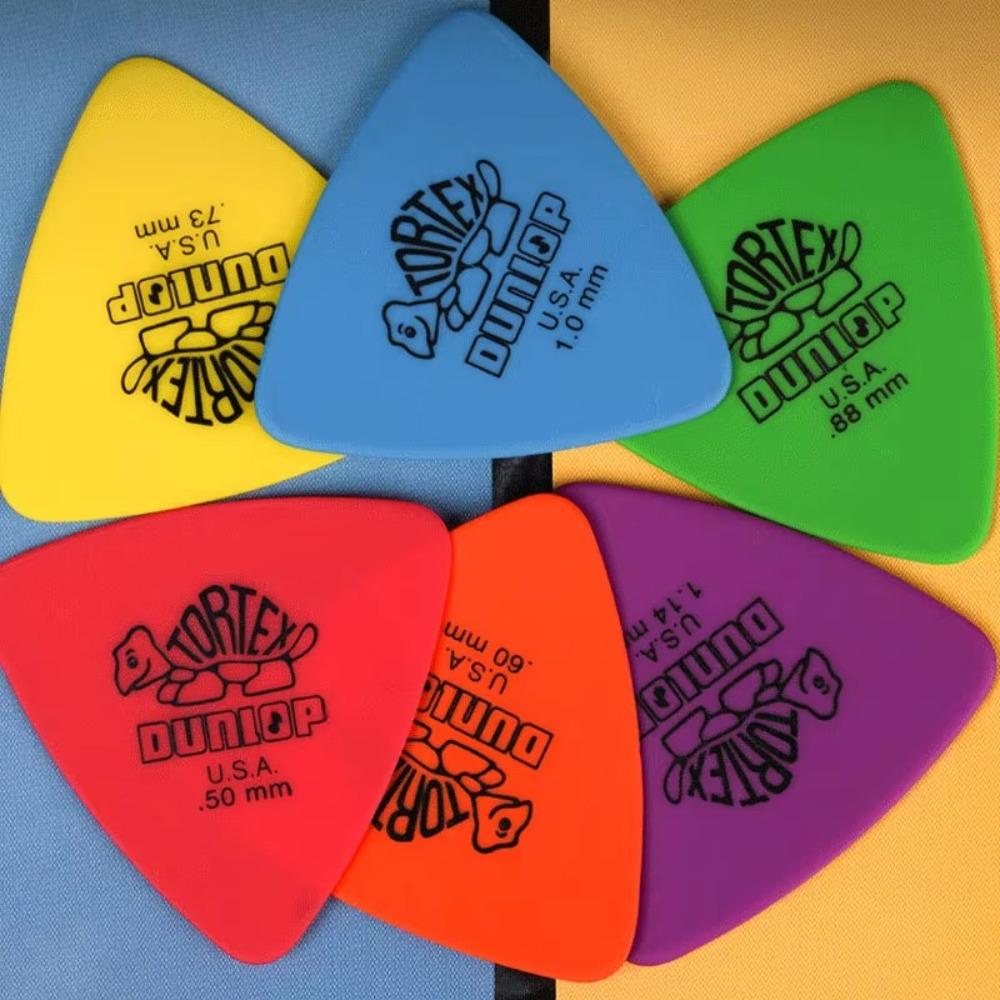 10pcs Guitar Delrin Dunlop Guitar Picks 0.5/0.6/0.73/0.88/1.0/1.14MM Anti-slip Style Electric Guitar Picks Triangle Picks