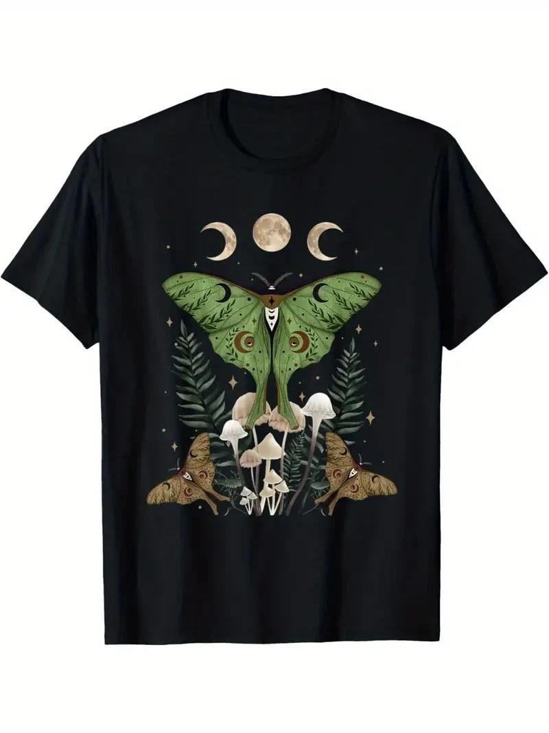 Fairy Grunge Fairycore Aesthetic Goth Luna Moth Mushroom T-ShiRT S-5XL Q8748 XL