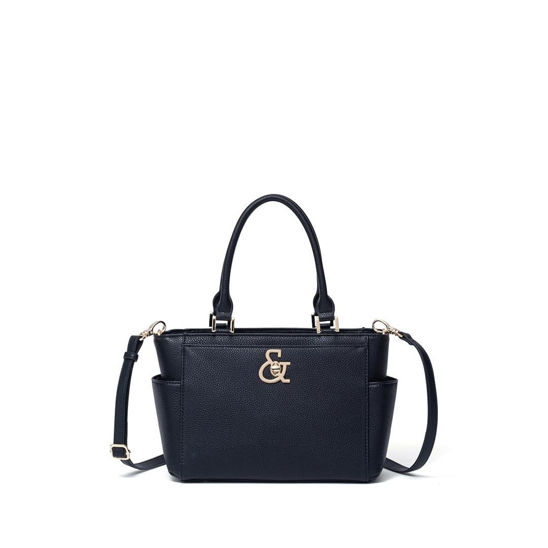 Handbag Brand Lightweight Soft Shrink Synthetic Leather with Long Shoulder Shoulder Crossbody Logo Brooch PDLHJBH2 [Pinky & Dianne] 2-Way  Lock чёрный