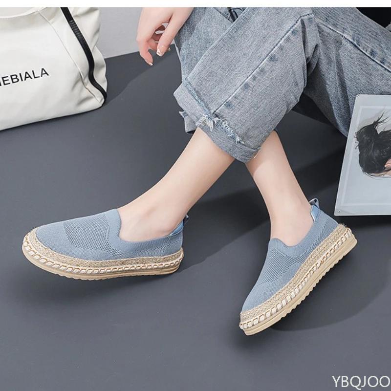 Breathable casual daily commuting not tiring Women's shoes with mesh surface New casual versatile summer flat shoes