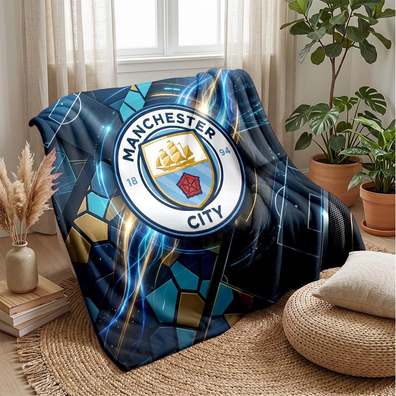 Manchester City Theme blanket Soft Flannel Blanket Plush Throw Blanket Cozy Sofa Bed Blanket for Home Decor