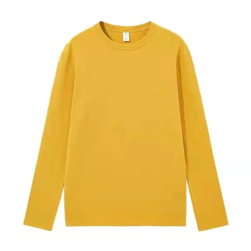 FEGKZLI 2024 Summer Autumn Long Sleeve Loose Causal Unisex Tops 100% Cotton T-shirts Multi Colors Street Tees