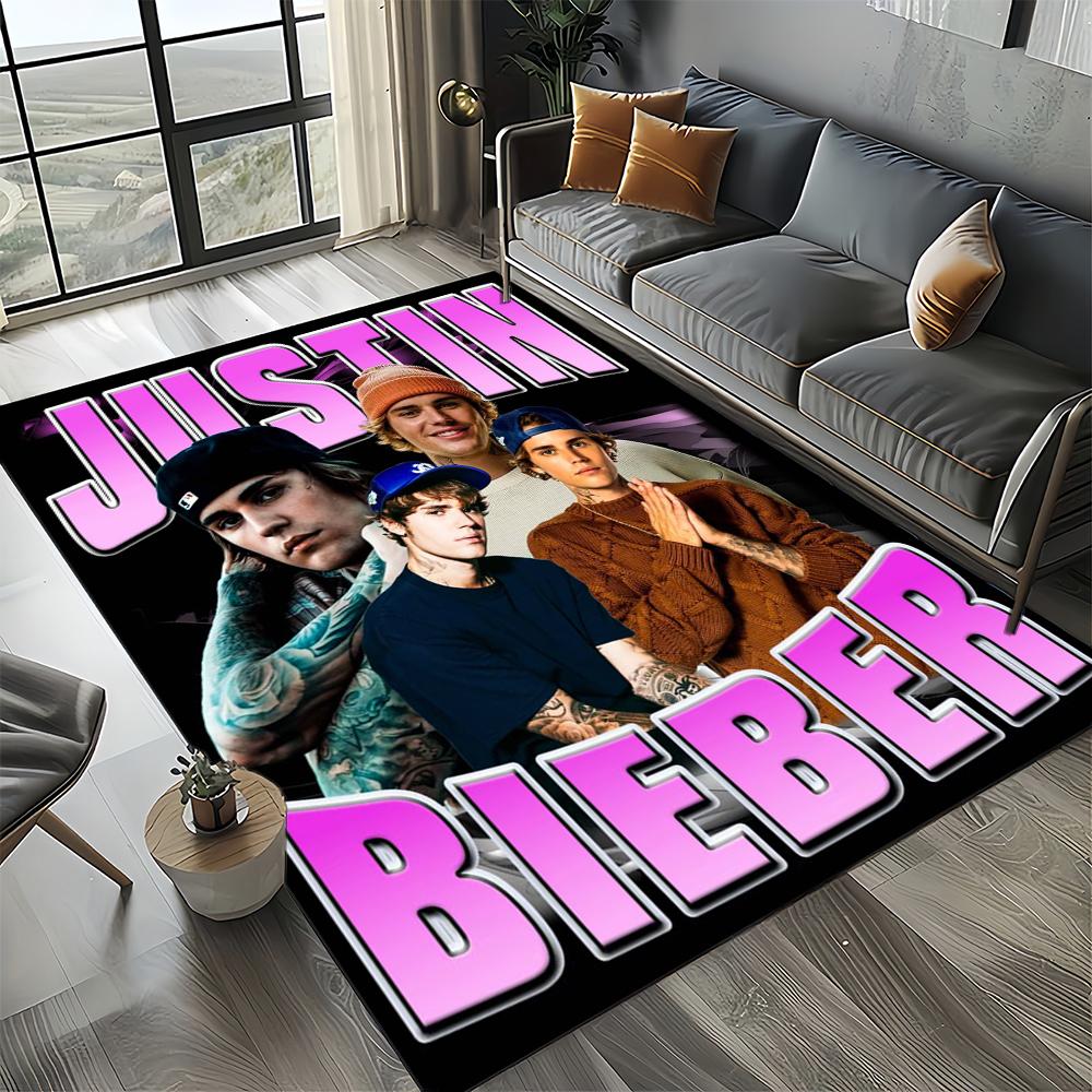 2025 New Style Justin Drew Bieber Singer JB Carpet Rug for Living Room Bedroom Home Sofa Decoration,Kid Play Non-slip Floor Mat